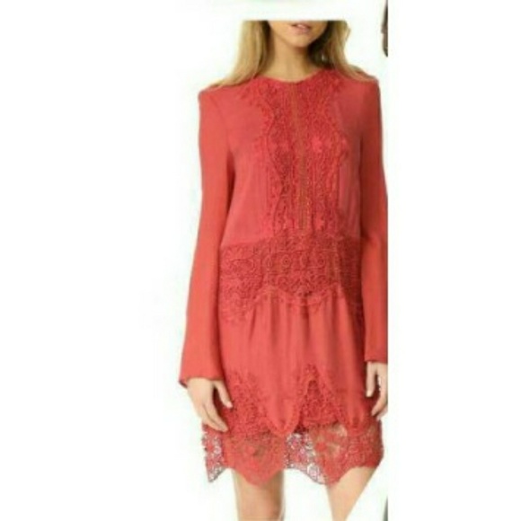 Nordstrom Dresses & Skirts - Coral lace open back dress